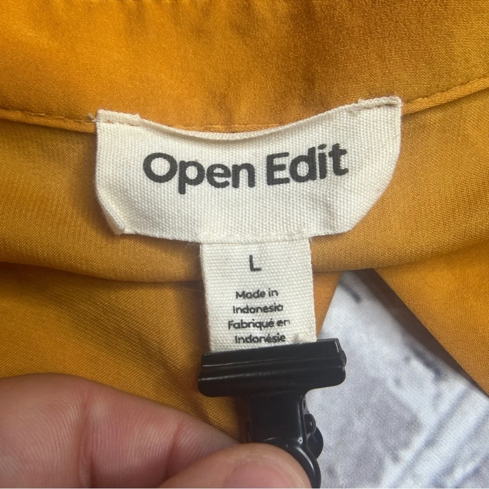 EUC Open Edit Women's Orange Button-Down Shirt Size L - Picture 9 of 13